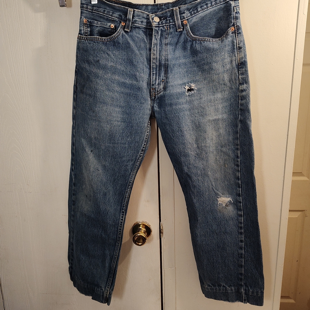 Men's Levi's Relaxed Fit Distressed Blue Jeans